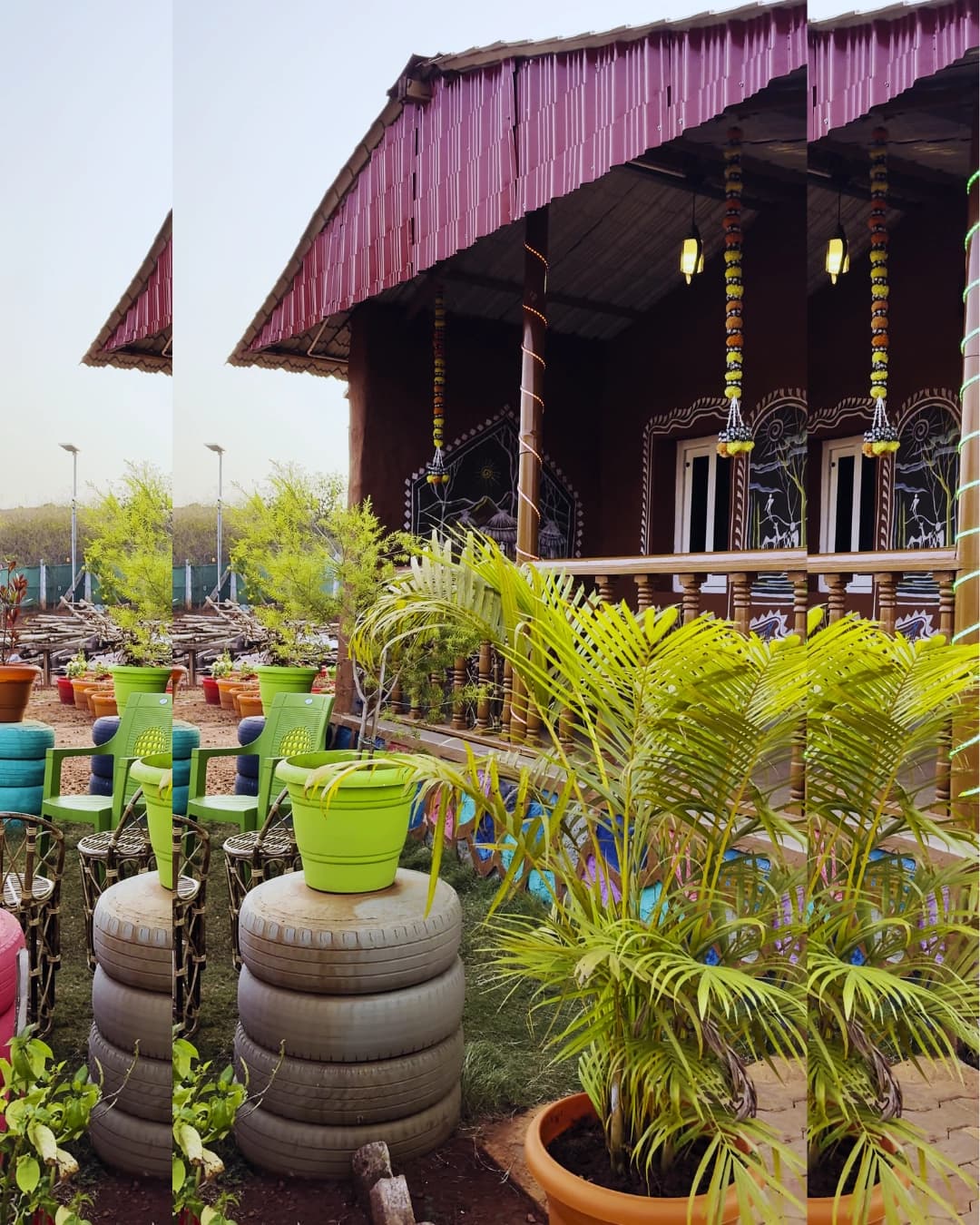 Resort exterior with lush garden